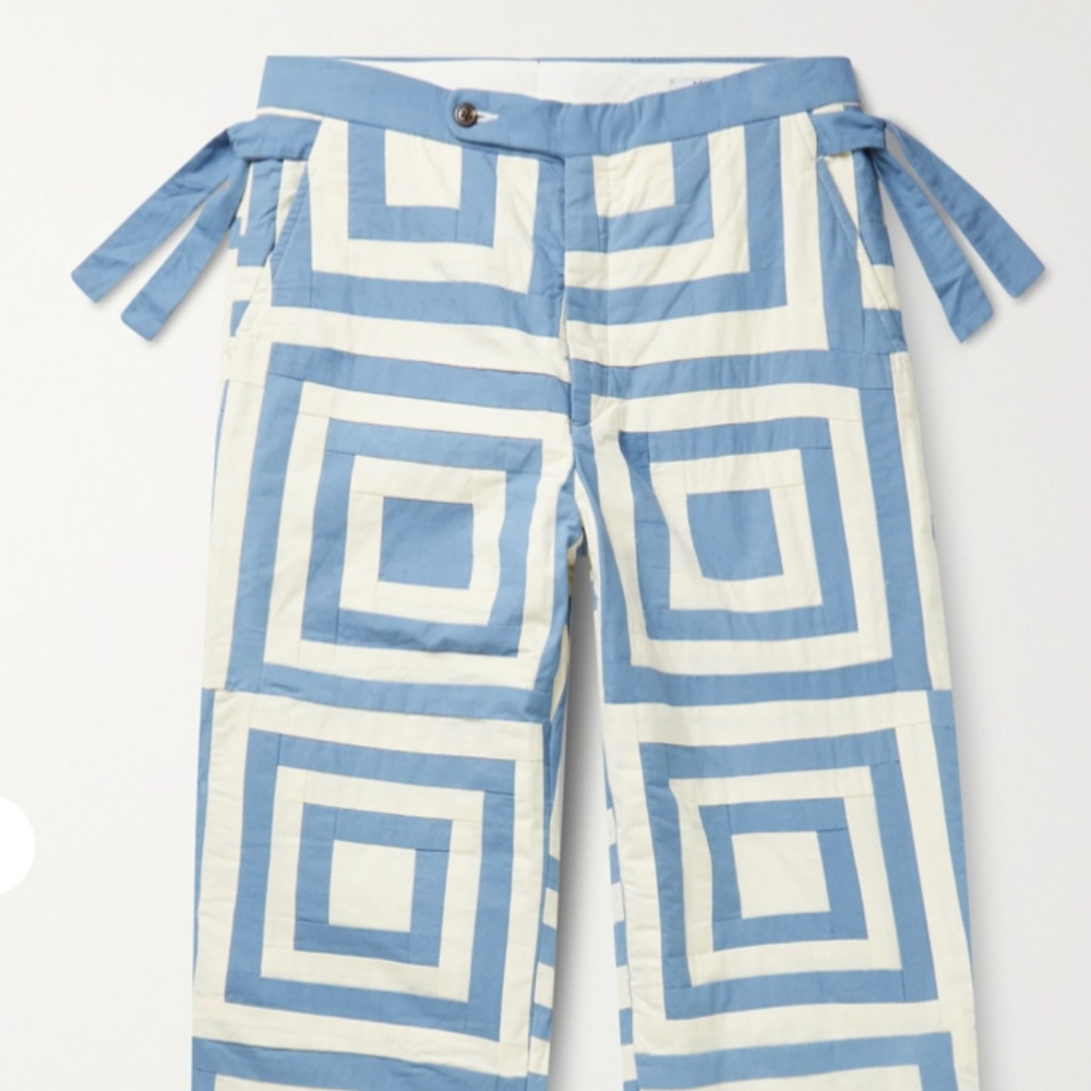 Bode White House Steps Straight-Leg Quilted Cotton Trousers